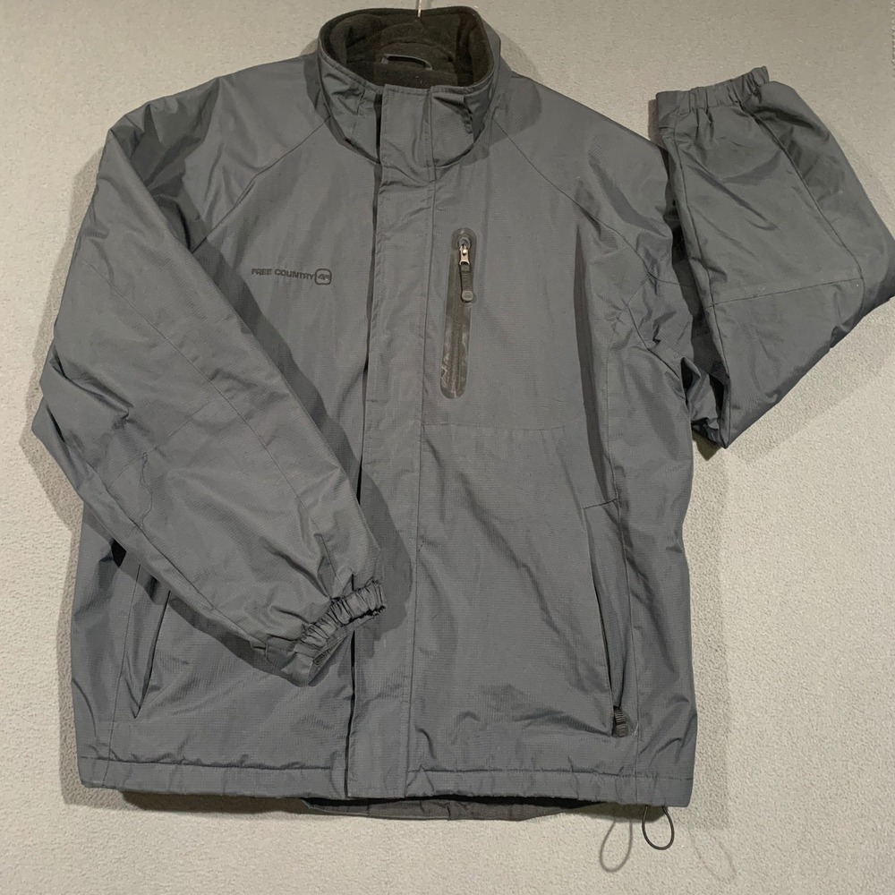 Free Country Mountain‎ Extreme Mens Gray Ripstop Fleece Lined Jacket XL *No Hood